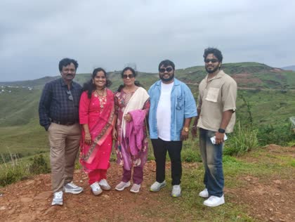 Guests of Happy Yatra Travels on a Meghalaya hilltop viewpoint